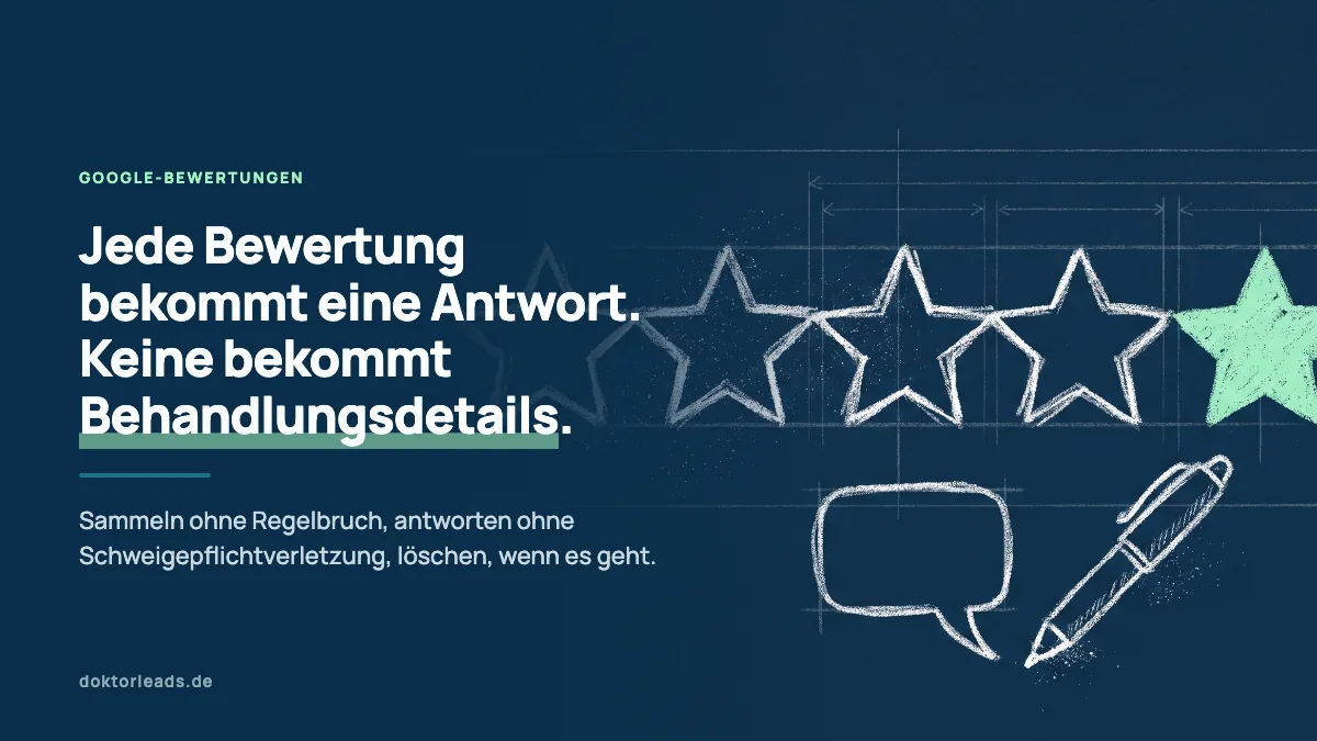 Kreidezeichnung von fünf Sternen, der fünfte ist grün gefüllt, darunter eine Sprechblase und ein Stift